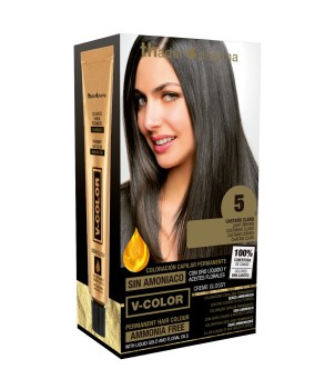 Kit de tinta sem amoníaco para um cheiro agradável com ouro líquido V-Color