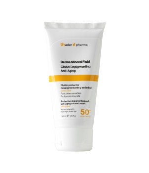 Protective depigmenting and anti-aging colored cream with color Derma Mineral Fluid
