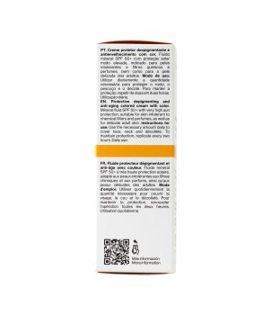 Protective depigmenting and anti-aging colored cream with color Derma Mineral Fluid