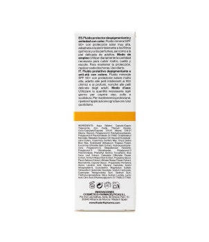 Protective depigmenting and anti-aging colored cream with color Derma Mineral Fluid