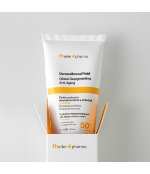 Protective depigmenting and anti-aging colored cream with color Derma Mineral Fluid