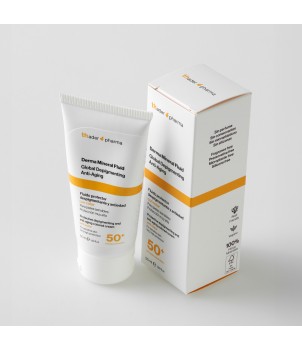 Protective depigmenting and anti-aging colored cream with color Derma Mineral Fluid