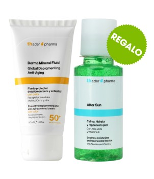 Protective depigmenting and anti-aging colored cream with color Derma Mineral Fluid