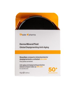 Anti-aging and depigmenting protective mineral compact make-up Derma Mineral Fluid