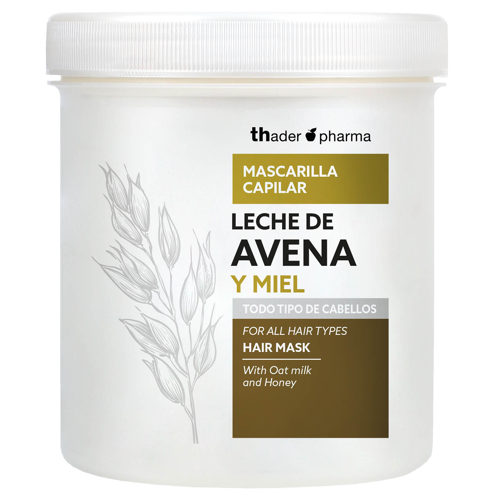 Brillar hogar Rechazado Mascarilla para cabello con leche de Avena y Miel | Thader TH Pharma
